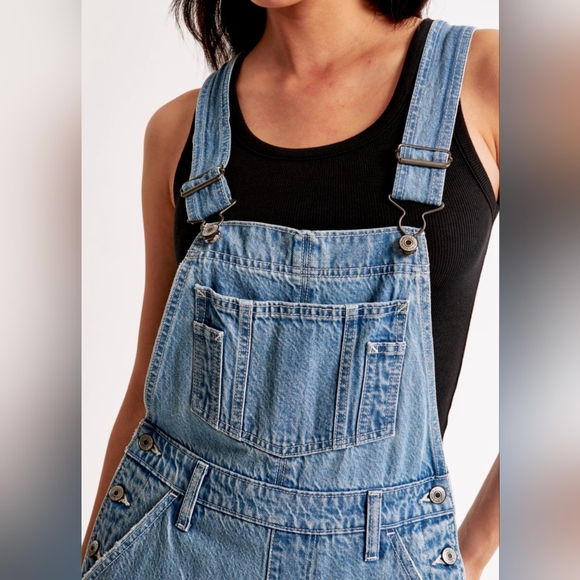 Abercrombie & Fitch Jean Overalls Drapey Ridgid EUC - Picture 3 of 5
